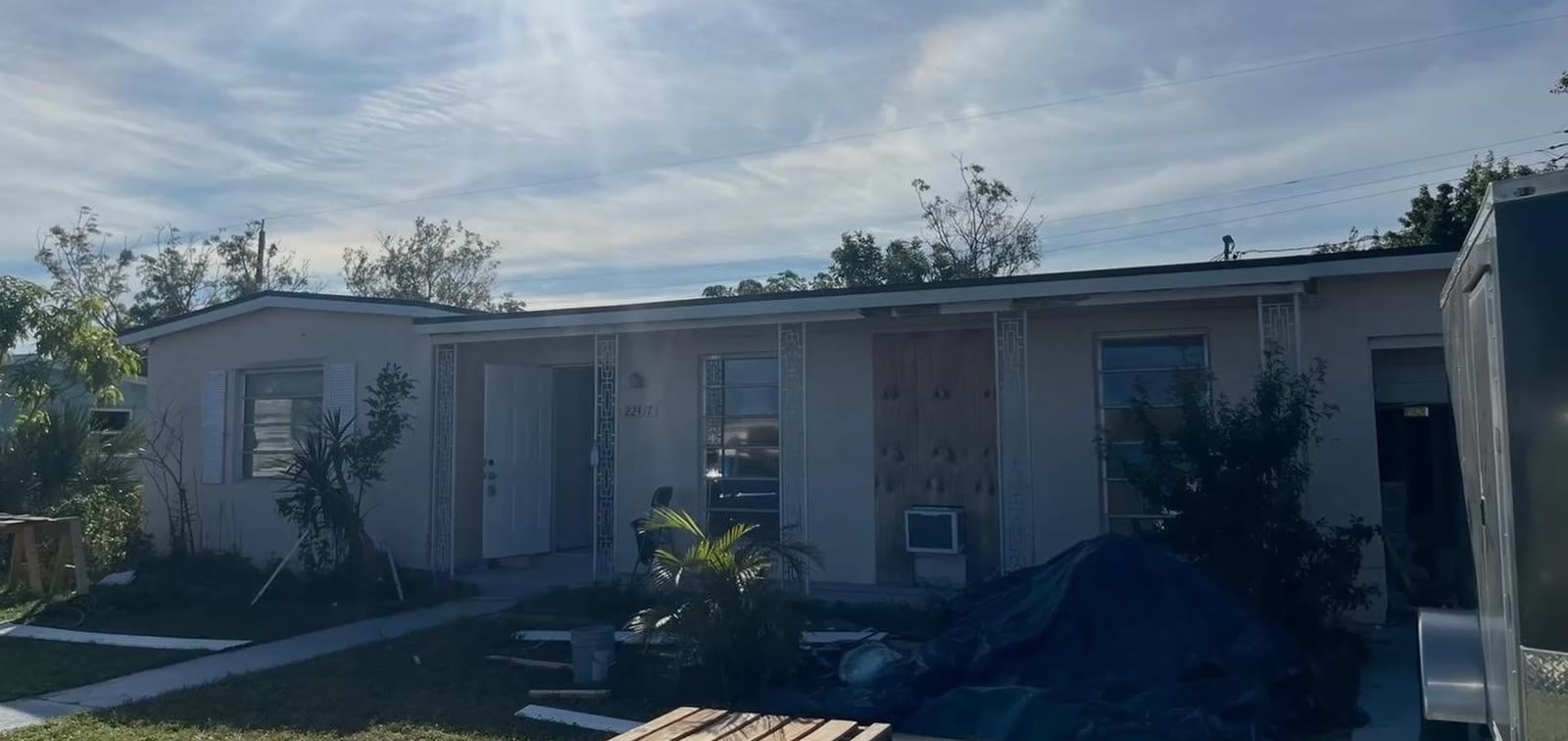 Exterior before